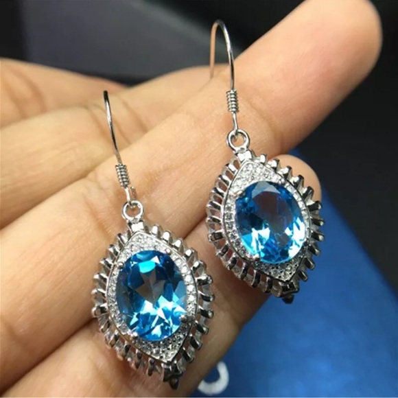 Jewelry - Gorgeous  Silver Drop Earrings for Women CZ Zircon Jewelry